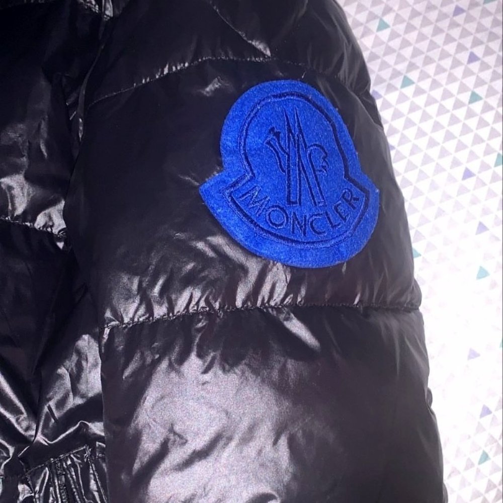 Black Glossy Moncler Genius Puffer Size 1
